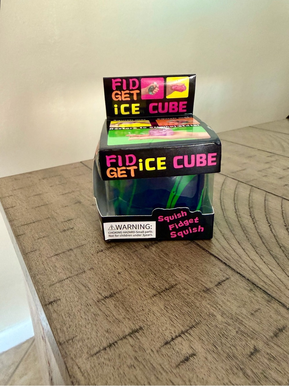 Blue & Green Swirl Fidget Ice Cube Squishy Stress Toy – New in Box